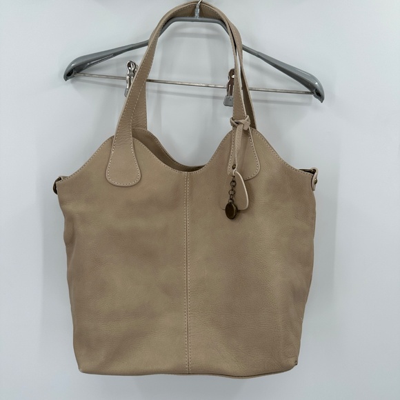 BORSE in PELLE Leather Shoulder Bag Made in Italy with Crossbody Strap in Tan - Picture 2 of 13